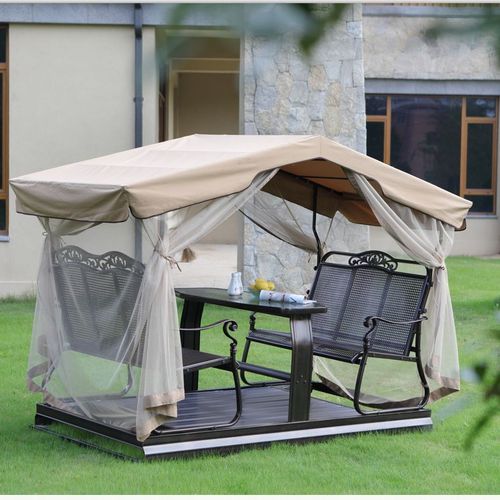 Outdoor Power Swing Chair Courtyard Swing Chair with Canopy Outdoor Villa Swinging Table and Chairs