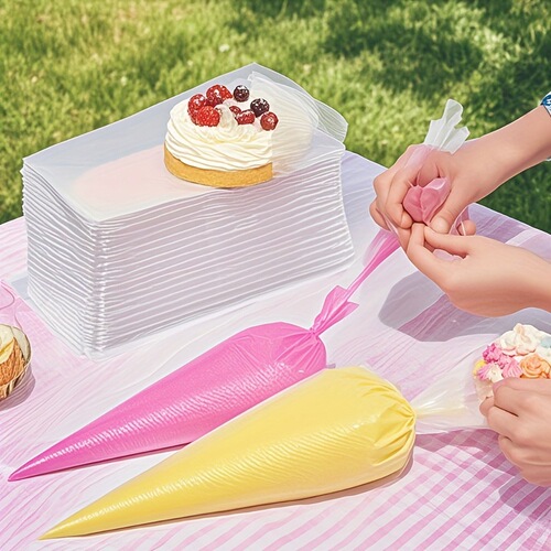 Hot sales, 100-pack disposable PO cream decoration bag with decoration nozzle set