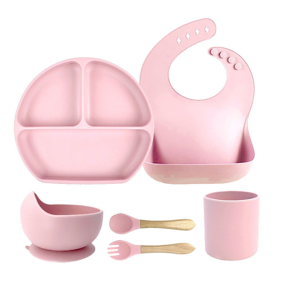 Cuenco de alimentos complementarios para bebés, vajilla de silicona, plato de entrenamiento sonriente, plato de ventosa grande, comida de silicona para niños