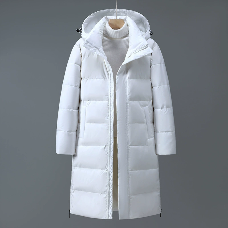 【Трансграничная торговля】Новая зимняя удлиненная куртка унисекс 2025 года, молодежный стиль, с капюшоном и теплая