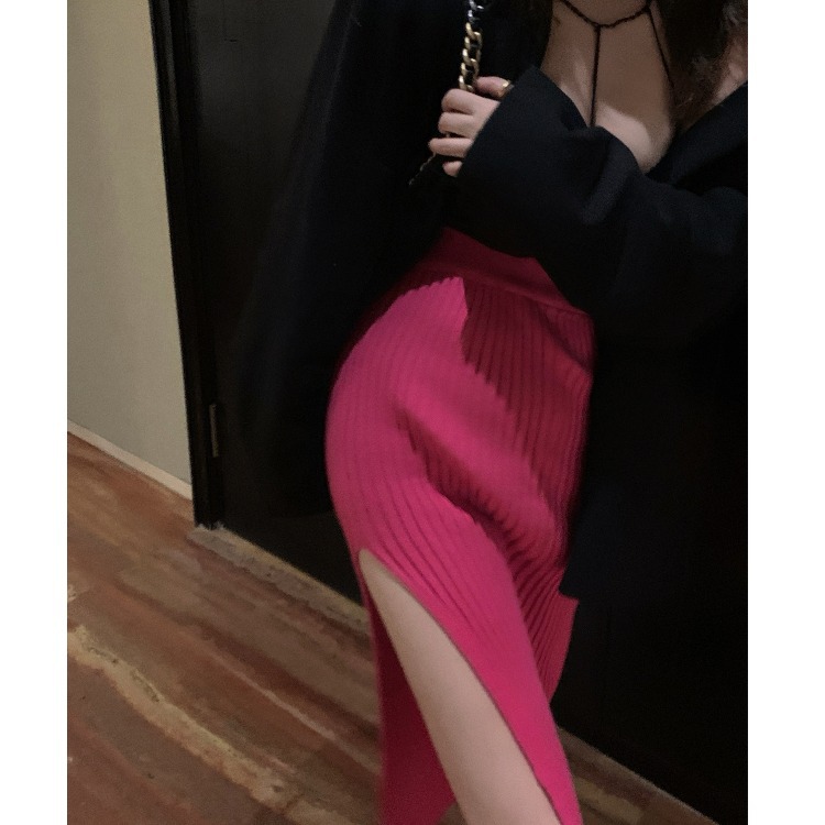 Real shot hot girl knitted skirt 2021 au...