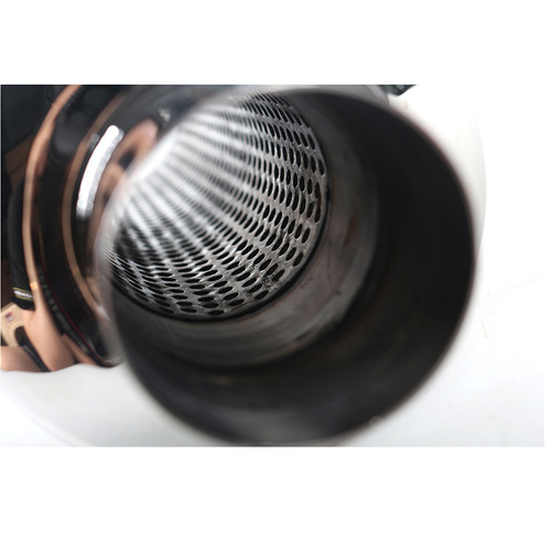 General Motors modified exhaust pipe 2.0 inches in, 3.0 inches out, stainless steel muffler, grilled blue tailpipe