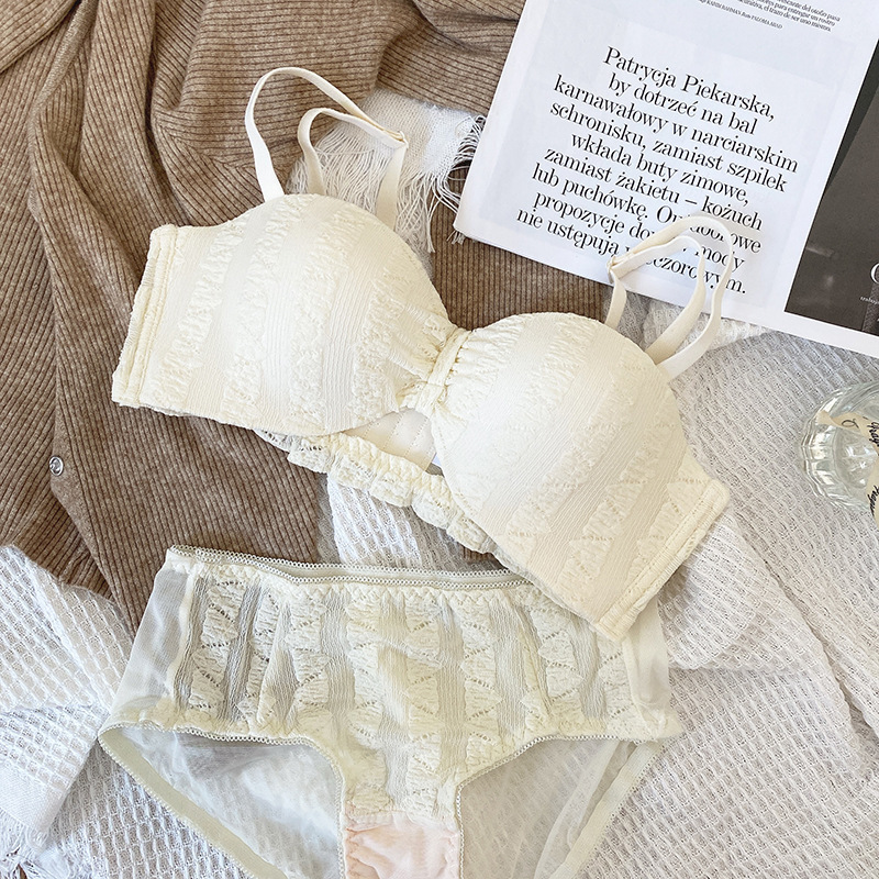 Jenny Coco original de verano Fairy Wind delgado conjunto de ropa interior para mujeres que se reúnen en la adolescencia pura deseo de encaje hermoso sostén de espalda