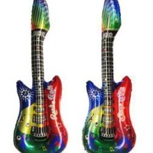 供应PVC吹气吉他  充气娱乐吉它道具 充气儿童音乐玩具 印刷 LOGO
