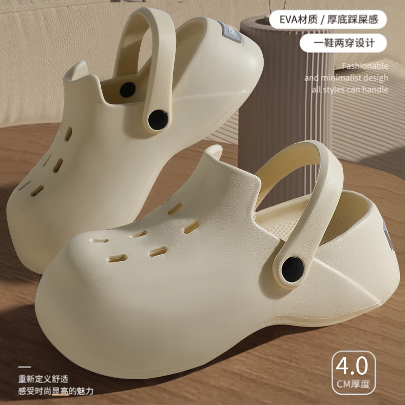 Summer Crocs-style slippers wedge heel