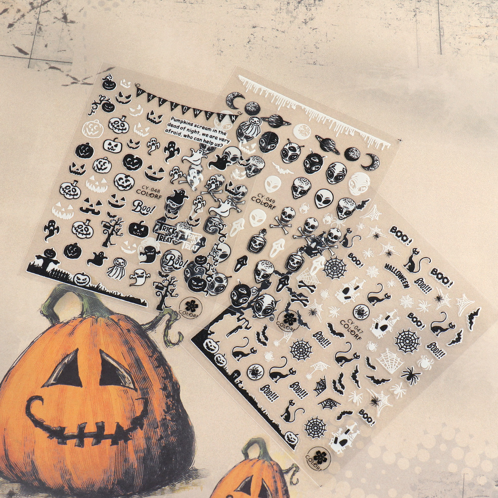 Halloween Mode Motif Halloween Synthétiques Ongles Correctifs 1 Jeu display picture 5