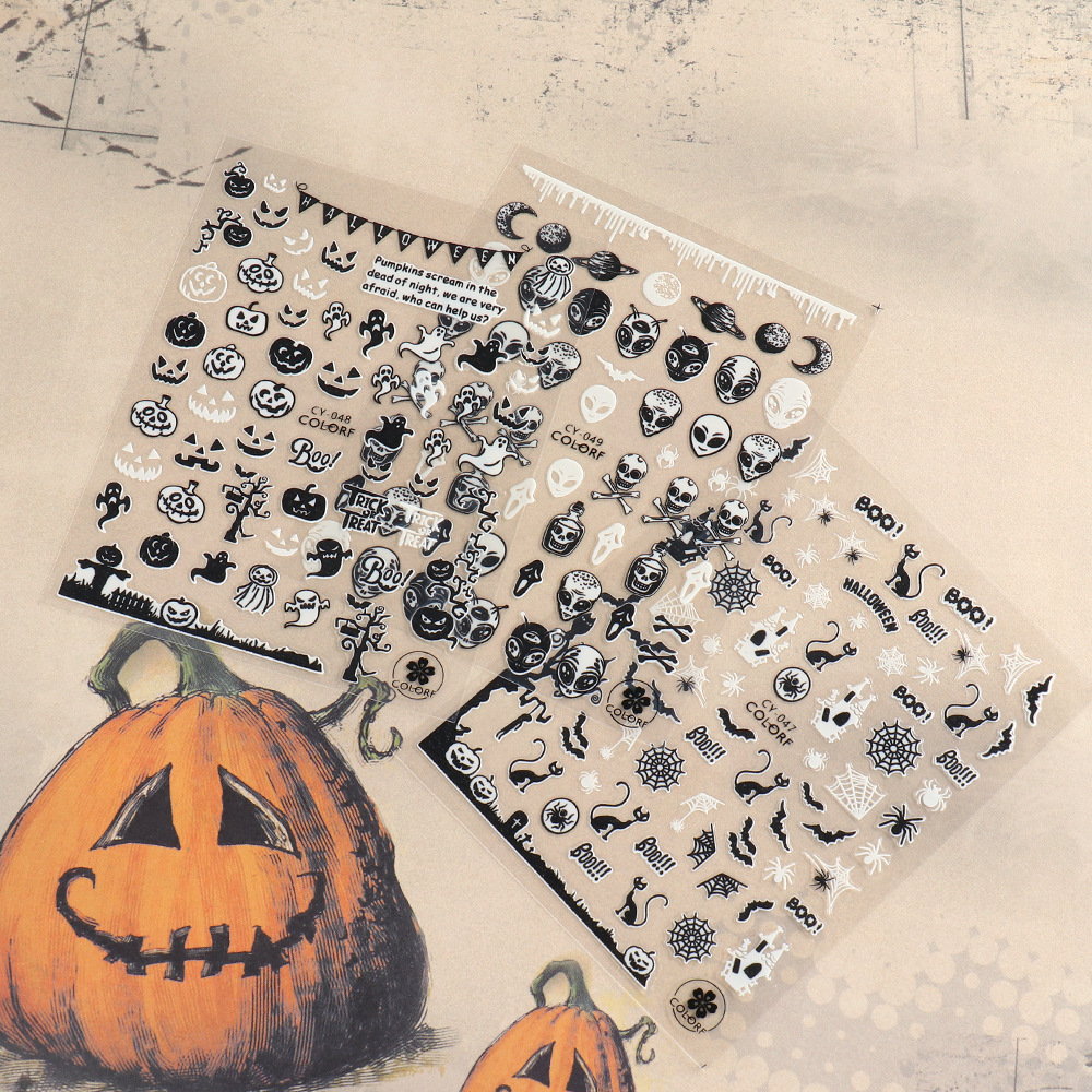 Halloween Mode Halloween-muster Synthetik Nagelaufkleber 1 Satz display picture 5