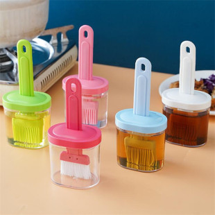 One-piece Barbecue Brush Japanese Oil Brush High Temperature Resistant Cooking Kitchen Pancake Household Baking Cooking Oil with Bottle Brush Oil