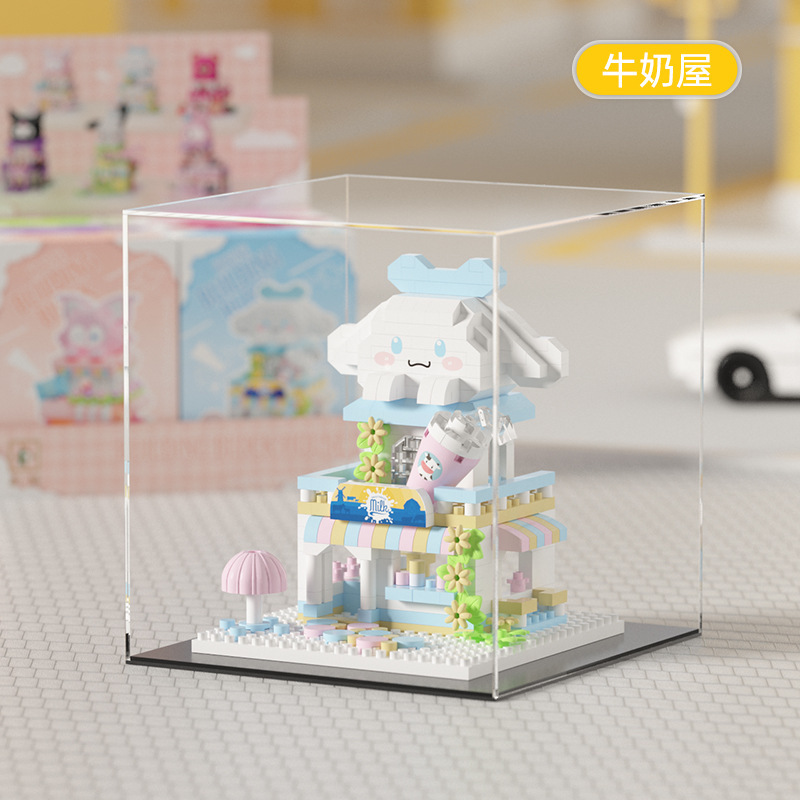 Compatible Le Strawberry Bear High Cartoon Doll Building Street View Blocks Jugues de puzzle para niños Decoraciones Regalos para chicas