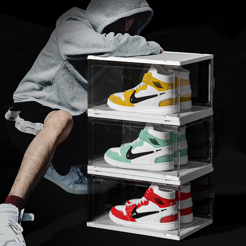 Thickened Shoe Box Storage Box Transparent Shoe Cabinet Storage Artifact Drawer-style Storage Box Dustproof Plastic Folding Shoe Rack