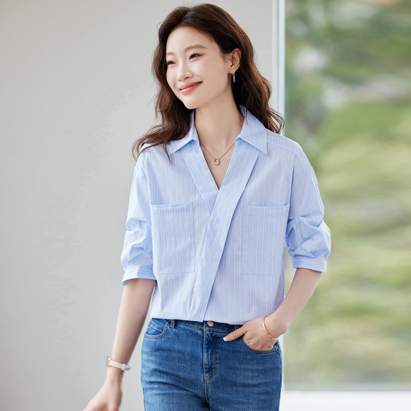 Blue professional fashionable thin shirt