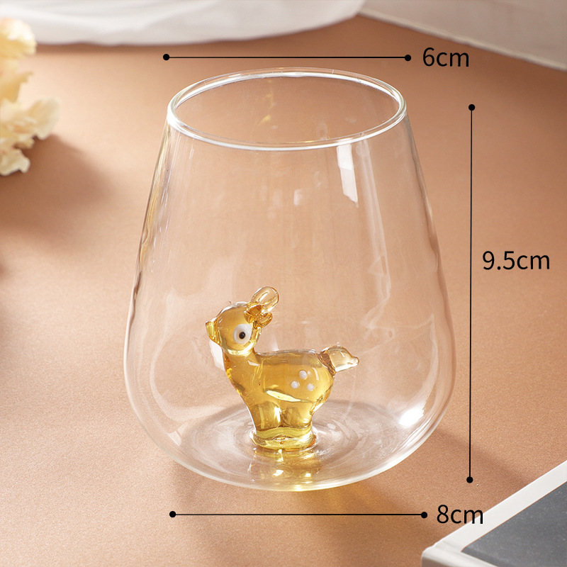 Vaso de vidrio para animales Taza de animales tridimensional de dibujos animados con borosilicato al por mayor nuevo vaso de alto valor con mango