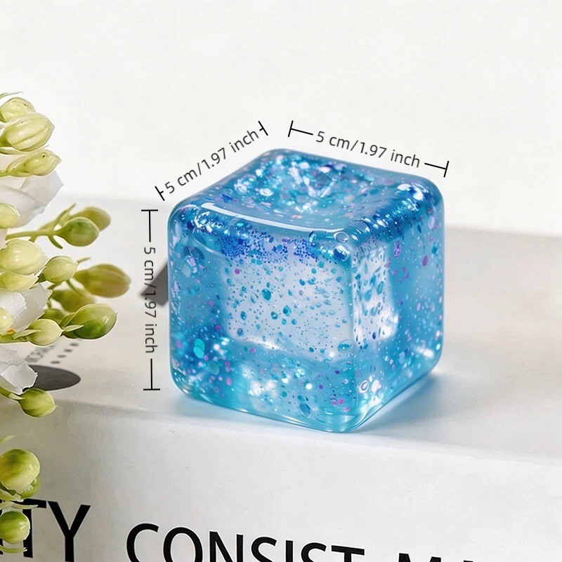 5cm gold powder ice cube-blue