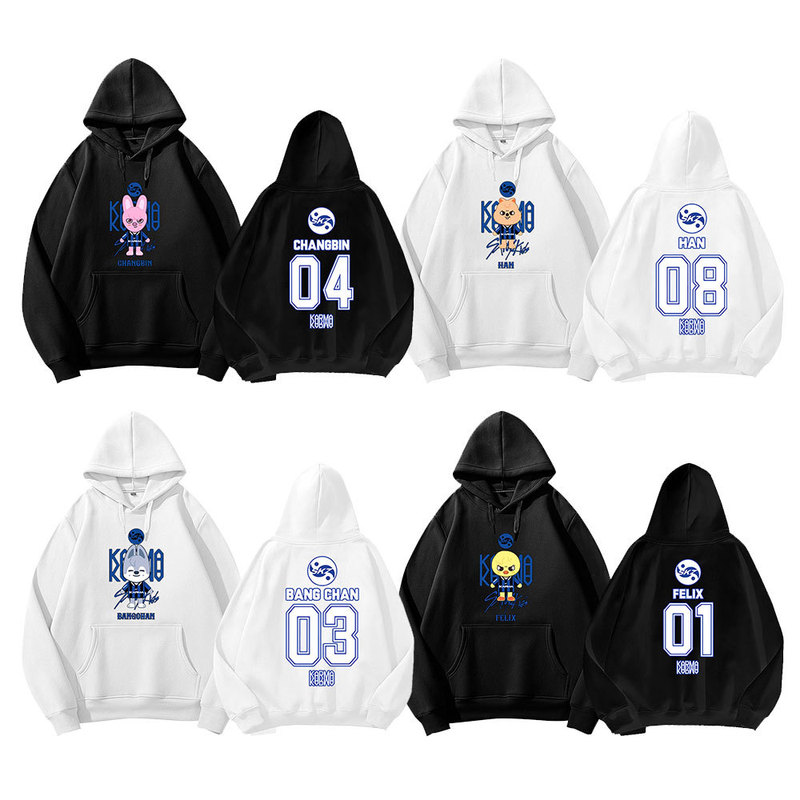 Straykids Album Karma 4Th Cartoon Skzoo Thin Hoodie I.N Fan Support Hoodie Jacket Straykids Album Karma 4Th Cartoon Skzoo Thin Hoodie I.N Fan Support Hoodie Jacket