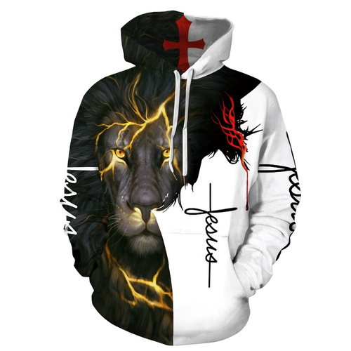 2025 New Cross-border E-commerce Foreign Trade Men's Apparel Novelty Hooded Sweatshirt Men Spring and Autumn 3D Digital Printing Hooded Sweatshirt
