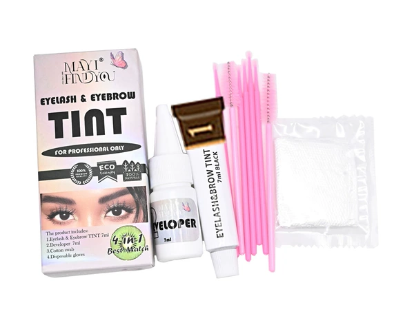 Eyebrow and eyelash dyeing set dark brown