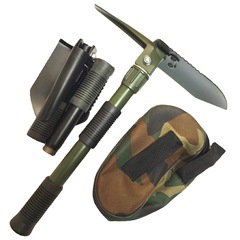 多功能救生鐵鍬 加厚雙握柄工兵鏟 野營鏟 摺疊鏟 軍鍬應急鏟木鋸