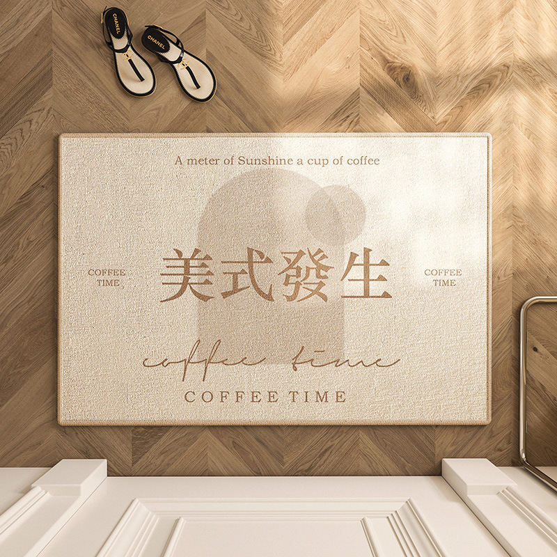 Luz de lujo americano de alto grado alfombra de la puerta de entrada interesante absorbente antideslizante resistente a las manchas hogar creativo Loop alfombra de piso de terciopelo