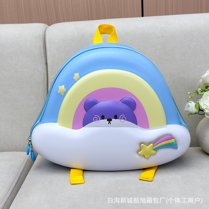 Mochila de jardín de infantes para niños, niñas y niñas, nuevos niños de dibujos animados, nubes lindas, osos, fabricantes de mochilas de cáscara dura