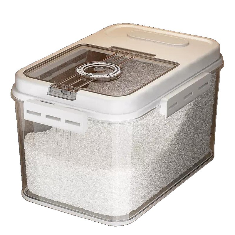 barril de arroz doméstico a prueba de insectos y humedad tanque de almacenamiento sellado caja de almacenamiento de arroz contenedor de harina de arroz cilindro de arroz caja de arroz cubierta abierta de succión magnética