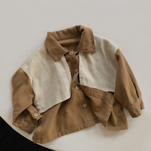 Korean style children's shirts 2024 spring and autumn new style boys and girls personalized trendy Japanese style shirts children's baby tops