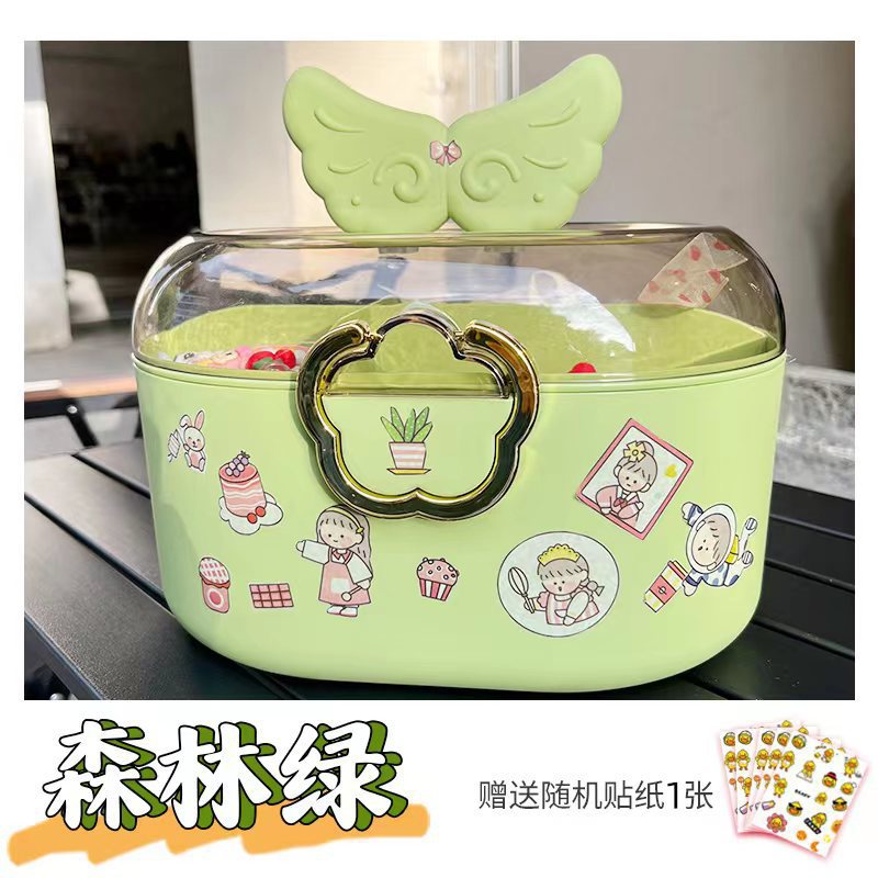 Caja de almacenamiento de joyas para niñas a prueba de polvo clips horquillas accesorios infantiles diseño lindo