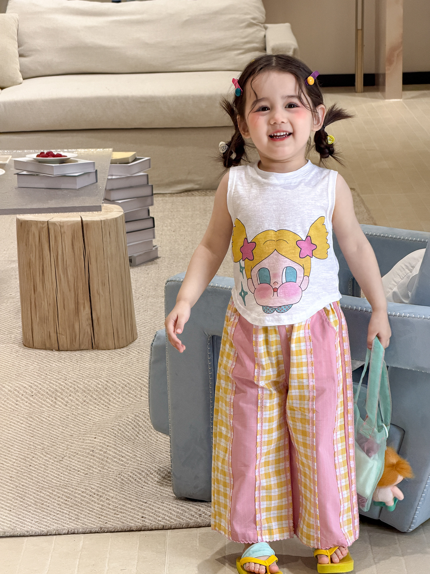 Sugar Pear ropa infantil chaleco de verano delgado 2026 ropa infantil casual clase A niñas bebés camisa sin mangas