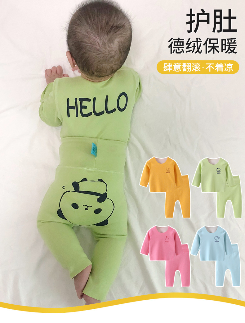Children's velvet keep warm autumn demi-season set for men and women