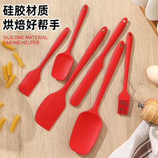 Factory Direct Sales Silicone Baking Spatula Set All-In-One Cake Cream Barbecue Oil Brush 6-Piece Set Cross-Border Hot Sale