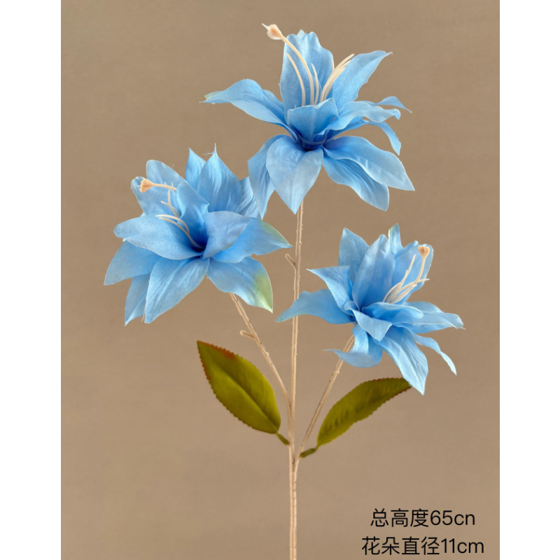 Flor simulada 3 cabezas lirio rosa lirio rojo accesorios de boda boda decoración al aire libre flor de seda camino tira de flores