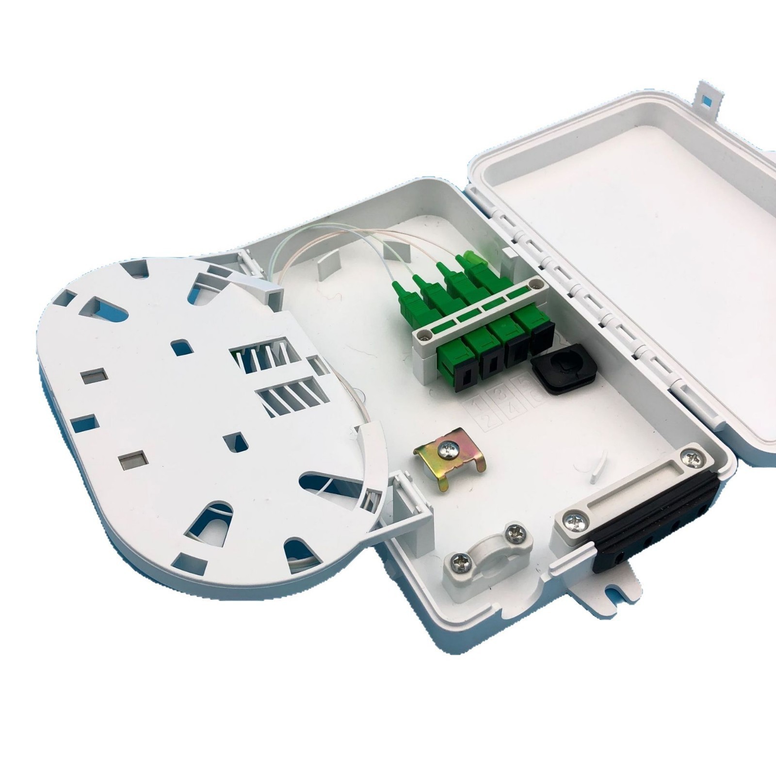 外贸出口款4芯接线盒ABS PLC单芯尾纤分纤箱迷你微分终端盒LOGO