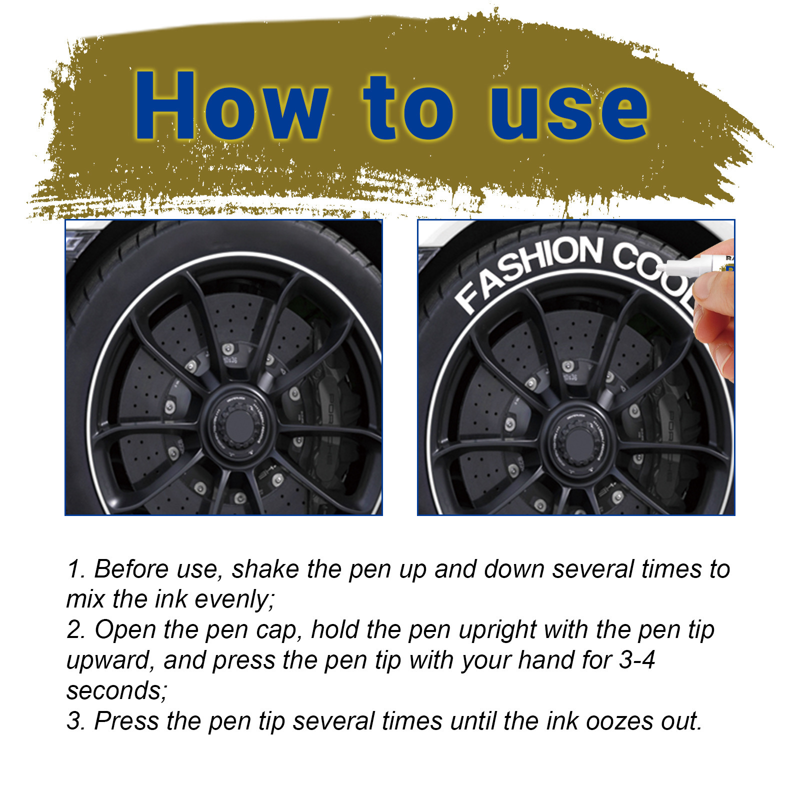 Rayhong Car Tire Marker Car Compact Portable Waterproof Quick-Drying Painting Marker Pen Graffiti Pen