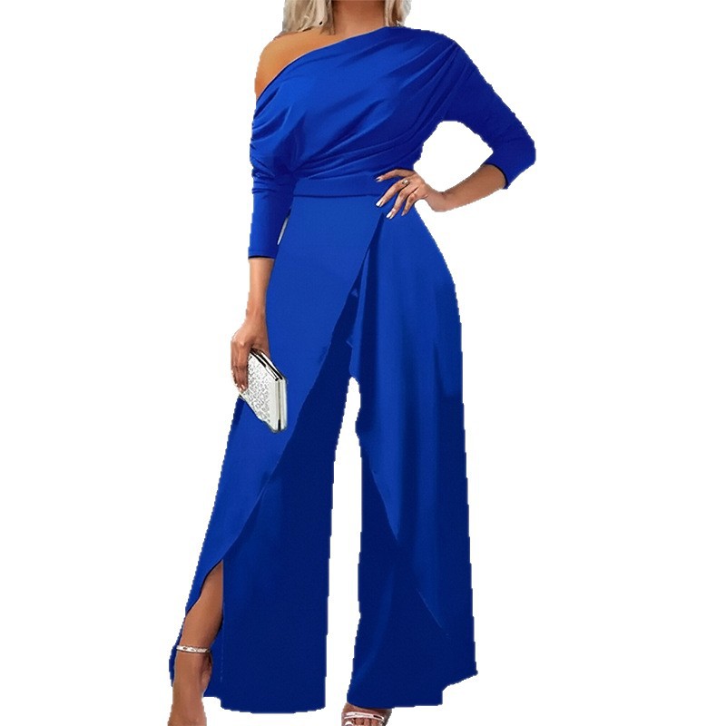 2026 verano de la nueva moda de mujer transfronteriza europea y americana camiseta de cintura alta de color sólido camiseta de piernas anchas image 6