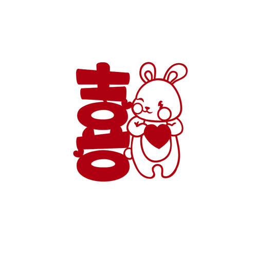 Happy character stickers for wedding, wedding room layout door stickers, woman's bedroom wall stickers, decorative wedding window stickers, double 囍 characters