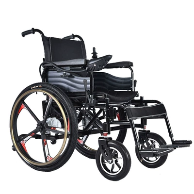 Electric Wheelchair, Foldableable, Hand-Operated, Fully Intelligent Large Wheel with Hand Push Ring, Four-Wheel Scooter for the Elderly and Disabled (Qatlanan elektrik velosipedlər) - 24v12a-lead-acid-battery