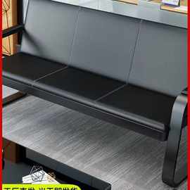 商务办公沙发简约现代铁艺三人沙发会客接待办公室沙发茶几桌组合