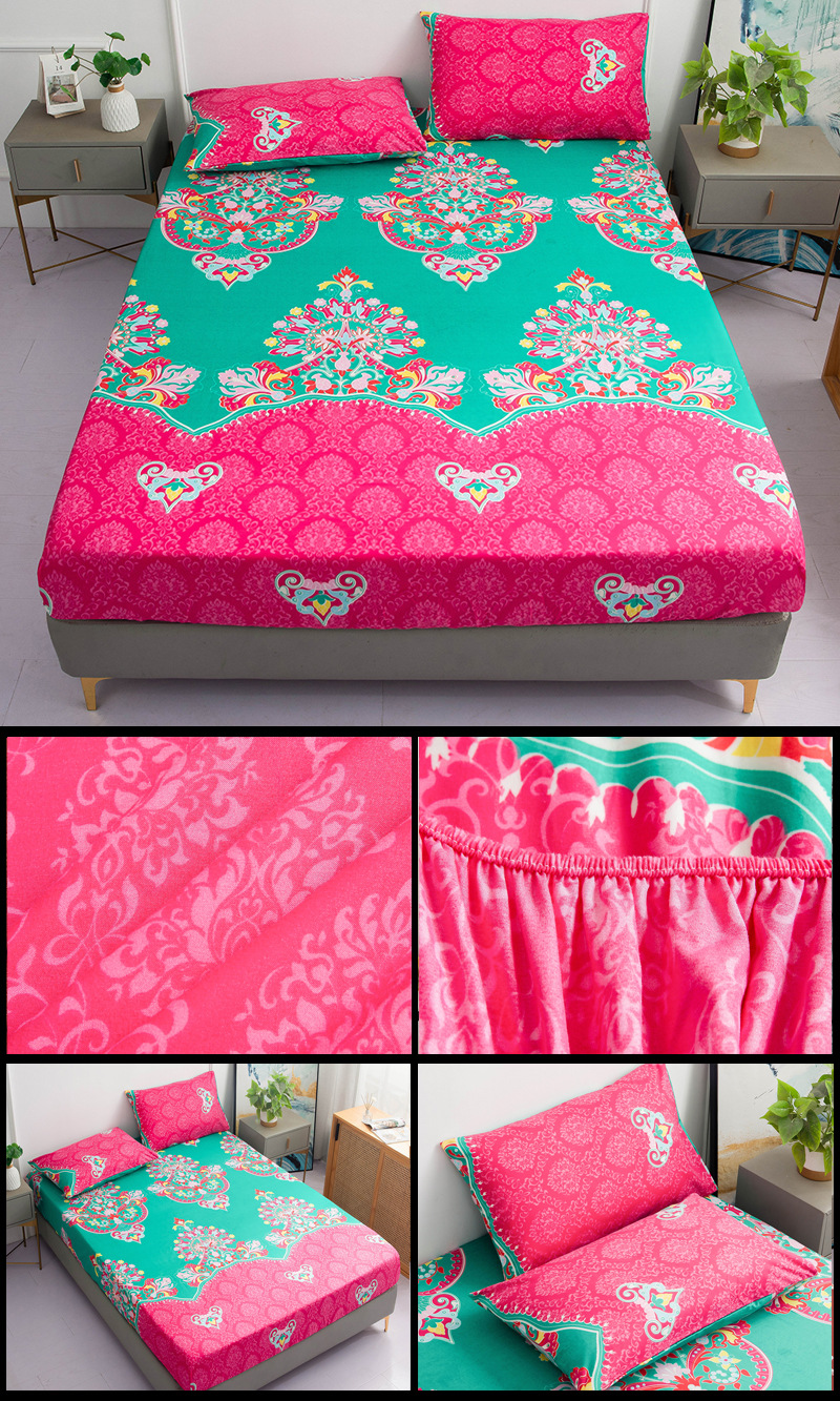 Einzelkissen-Spannbetttuch-Matratzenschutzbezug, 90 g gebürstete Mikrofaser, dreiteiliges Set_voghion.com