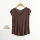 Summer Thin Modal Sleeveless T-shirt Women's V-neck Short-sleeved Top Loose Large Size Vest Casual Solid Color Base Shirt