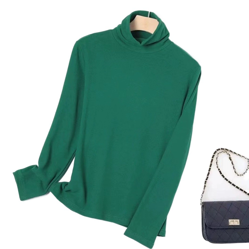 Европейская осенне-зимняя утолщенная Двусторонняя флисовая трикотажная эластичная Базовая рубашка с длинными рукавами и флисовой подкладкой Универсальная эластичная Базовая рубашка от Интернет-знаменитостей высокого качества