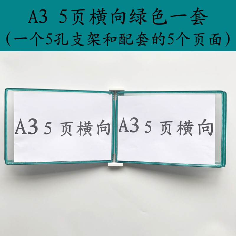 A3 수평 벽 폴더 5 페이지 녹색