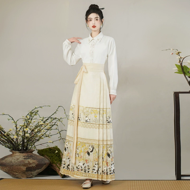 Древний стиль золотой бамбуковой панды ткацкая золотая косметика