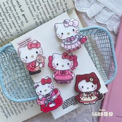 复古可爱kitty猫亚克力发夹甜美少女心刘海侧边夹儿童碎发鸭嘴夹
