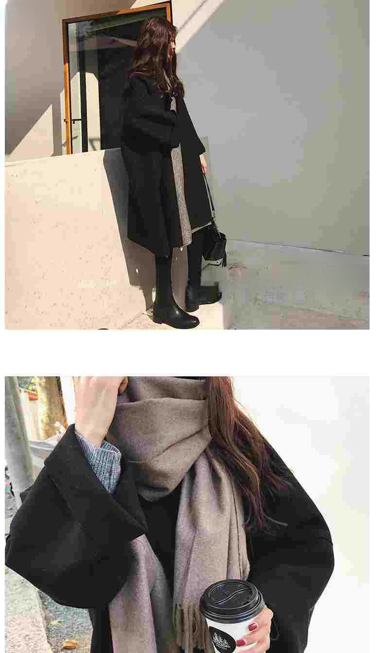 2021 Neue Herbst- und Winterjacke für Damen aus Wollstoff, Studentin im koreanischen Stil, mittellang, große Größe, lockerer Umhang, Hepburn-Mode_voghion.com