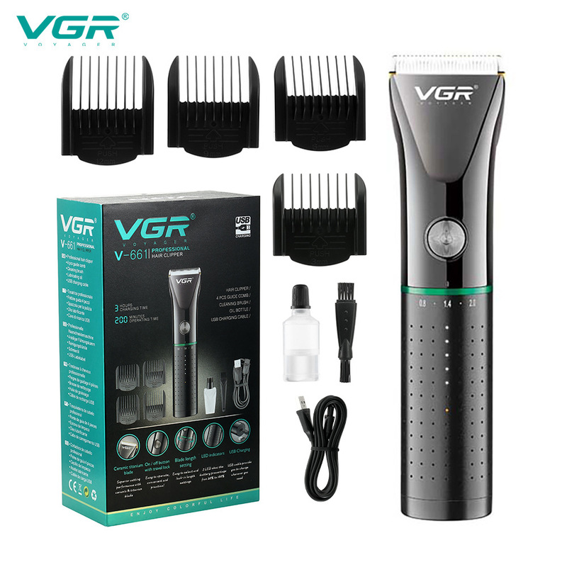 Vgr661 Retro Oil-Head Hair Clipper Set for Men, Electric Trimmer Set, Amazon Clipper, American-Style Home Use
