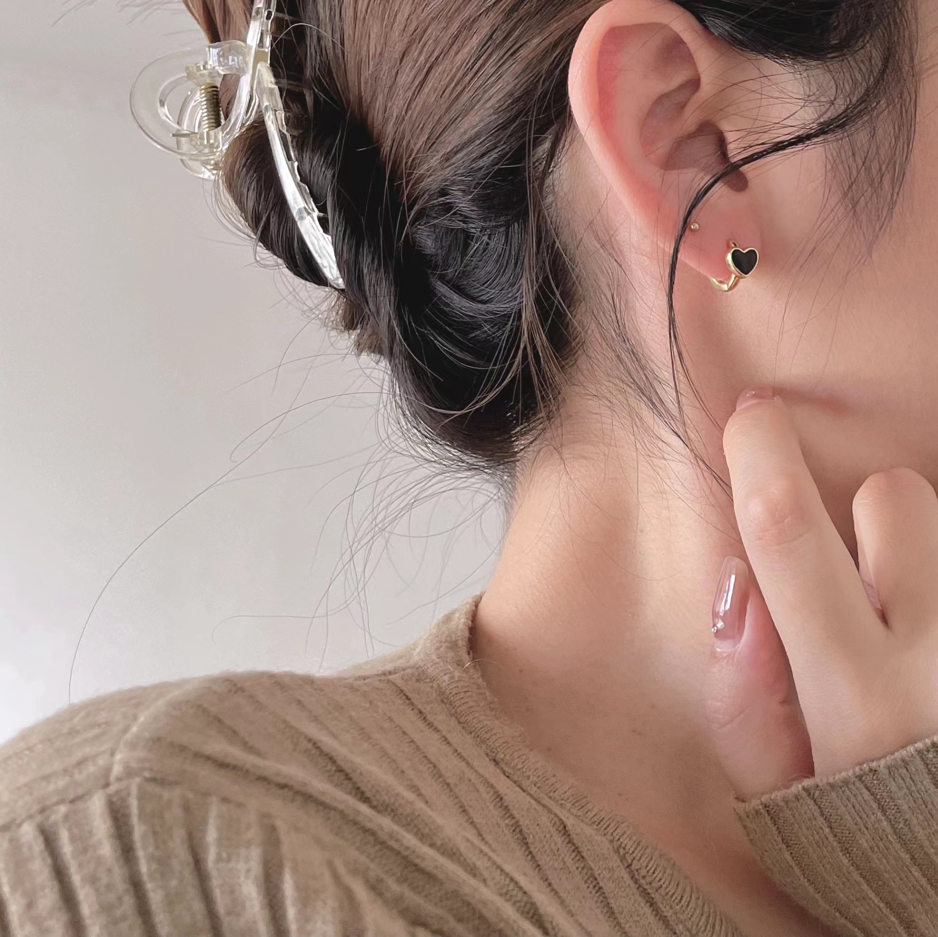 Earrings Classification 1 Pair 18K Gold Plated 925 Sterling Silver 925 Sterling Silver Earrings Heart Shape Earrings