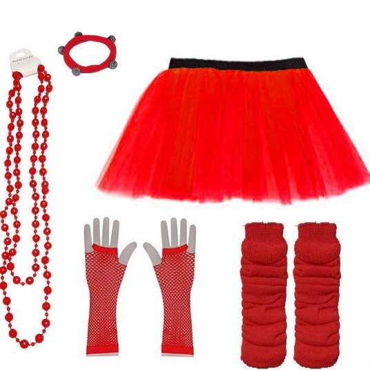 1920s neón tema Fiesta manga de la pierna perlas alambre color sólido collar red pesca guantes tu malla falda traje