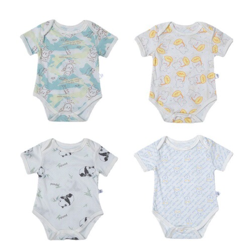 Summer thin newborn clothes, pure cotton jacquard baby bag, short-sleeved underwear, triangle harem baby crawling suit