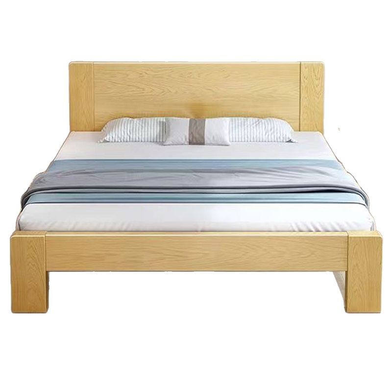 Camas de madera sólida 1.5m casa 1.8m cama doble dormitorio principal tipo de casa pequeña 1.2m alquiler simple marco de cama individual
