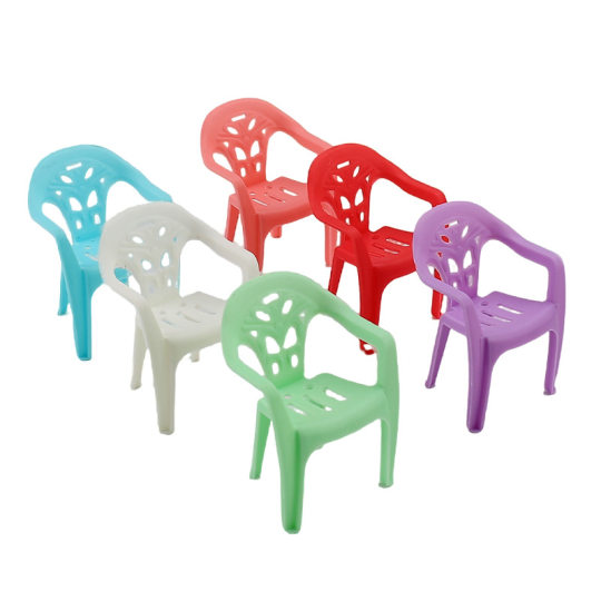 Dollhouse Accessories Wholesale Children's Play House Toys Mini Simulation Model Backrest Chair Stool Dining Table Armchair