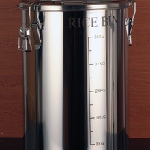 不锈钢桶304食品级油桶加厚大容量50斤花生油桶米桶储物桶密封桶